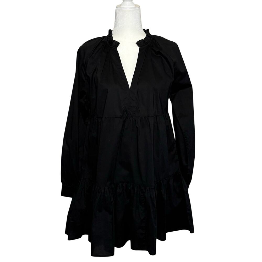 BB Dakota Baby Doll Dress Women's S Black Bohemian Casual Cottagecore